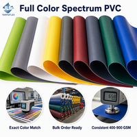 Bâche en PVC imperméable 900 g/m², blanc, bleu, gris RAL 7035, tissu enduit PVC pour stockage extérieur et protection de marchandises