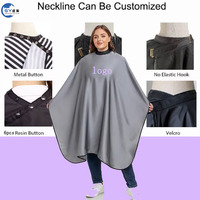 Cape de coiffure noire imperméable antistatique pour salon de coiffure, faible MOQ