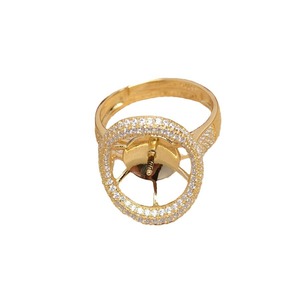 Bague en argent S925 Wenchi, support creux pour perle DIY 13-14mm, référence 16969, composants et apprêts de bijouterie semi-finis, Chine - Product Image 5
