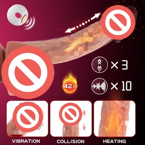 Mainan seks dewasa, dildo listrik silikon wanita, masturbator dengan getaran dan fungsi pemanasan 10 frekuensi - Product Image 4
