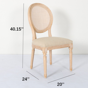 Оптовая продажа: Антикварный обеденный стул из натурального дерева, складной, для банкетов, со спинкой из ротанга в стиле Луи, для свадеб и мероприятий - Product Image 4