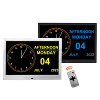 Jam Dementri 12" untuk Lansia, Jam Kalender Digital dengan Angka Besar, Analog untuk Penderita Alzheimer, Alarm Khusus, Pengingat Minum Obat, Fitur DST Otomatis