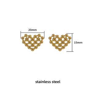 Wholesale 18K Gold Plated <b>Beaded</b> Bow Earrings Trendy Stainless Steel Studs <b>Butterfly</b> Shape Fashion Jewelry Women Anniversary - Product Image 5
