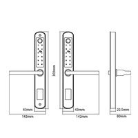 Inteligente électronique Tuya Wifi TTlock bleu poignée de porte numérique serrure de porte à empreinte digitale intelligente avec caméra