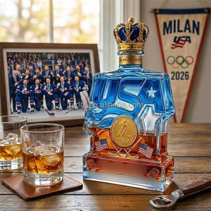 Decantador de Vidrio Soplado a Mano al por Mayor, Diseño USA Hockey 2026 Milán Milagro, Sin Plomo, de Borosilicato de Alta Calidad, Botella de Licor para Eventos Deportivos de Campeones - Product Image 5