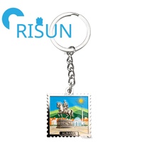 Porte-clés Souvenir en Métal Personnalisé OEM ODM en Émail, Drapeau Albanais Tirana, Carte de Voyage, Œil Bleu, Riviera Albanie, Vente en Gros