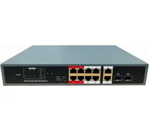 RWZY Industrial Enterprise switch PoE 12 portas IEEE802.3af/at Gigabit Ethernet não gerenciado fibra 2sfp rede poe switch