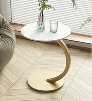 Table d'appoint ronde moderne et compacte pour petit appartement, salon, salle à manger, table basse, table de chevet en acier inoxydable, convertible, facile à nettoyer
