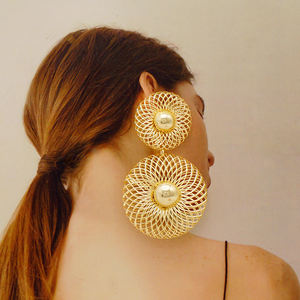 เครื่องประดับ <span class=keywords><strong>Z666</strong></span> gdjwri ต่างหูทองเหลืองชุบทอง14K สไตล์บราซิลเลียนแอฟริกัน - Product Image 2