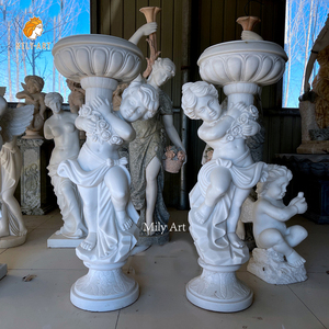 Jardinière MILY sculptée à la main en marbre blanc de grande taille pour manoir extérieur décoration de jardin - Product Image 4