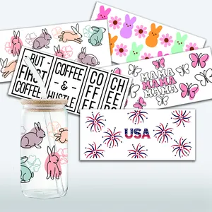 Custom Uv Dtf Cold 3d Libbey Glas Cup Wrap Transfers Logo Stickers Met Uv Transfers Stickers Wraps Labels