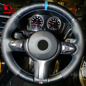 Cubierta de <span class=keywords><strong>volante</strong></span> de fibra de carbono de coche de cuero personalizado para <span class=keywords><strong>BMW</strong></span> X5 M50d 2 3 Series X6 M 2016 - Product Image 4