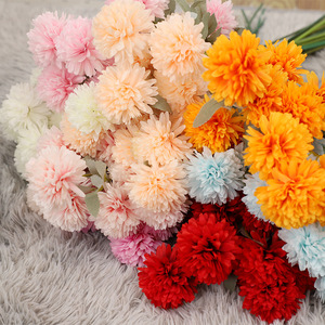 Bola de Flores de Crisantemo Artificial, Flor de Seda para Decoración de Bodas, Alta Simulación, Reutilizable, para Pasillo de Boda - Product Image 1