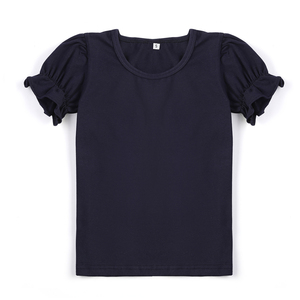<span class=keywords><strong>Camiseta</strong></span> blanca bordada para niñas pequeñas, camisetas de manga corta de 100% algodón, camisetas con volantes para niños - Product Image 5
