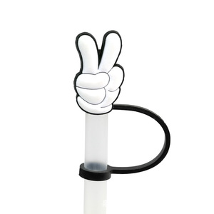 Encantadora puntada de dibujos animados reutilizable silicona pajita <span class=keywords><strong>para</strong></span> beber <span class=keywords><strong>Topper</strong></span> personalizado goma silicona pajita <span class=keywords><strong>Topper</strong></span> regalos promocionales ornamento - Product Image 5