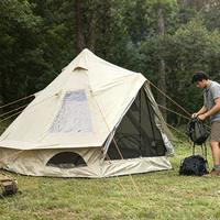 Tente cloche gonflable B2I 3m, imperméable, Oxford 300D, protection UV, avec pompe, cheminée, 4 saisons, pour 2-3 personnes, camping