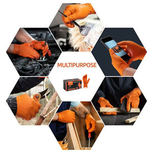 قبضة محكم الحفاظ على حماية يديك نظيفة البرتقال مخصص الميكانيكية إصلاح السيارات قفازات العمل النتريل المتاح - Product Image 5