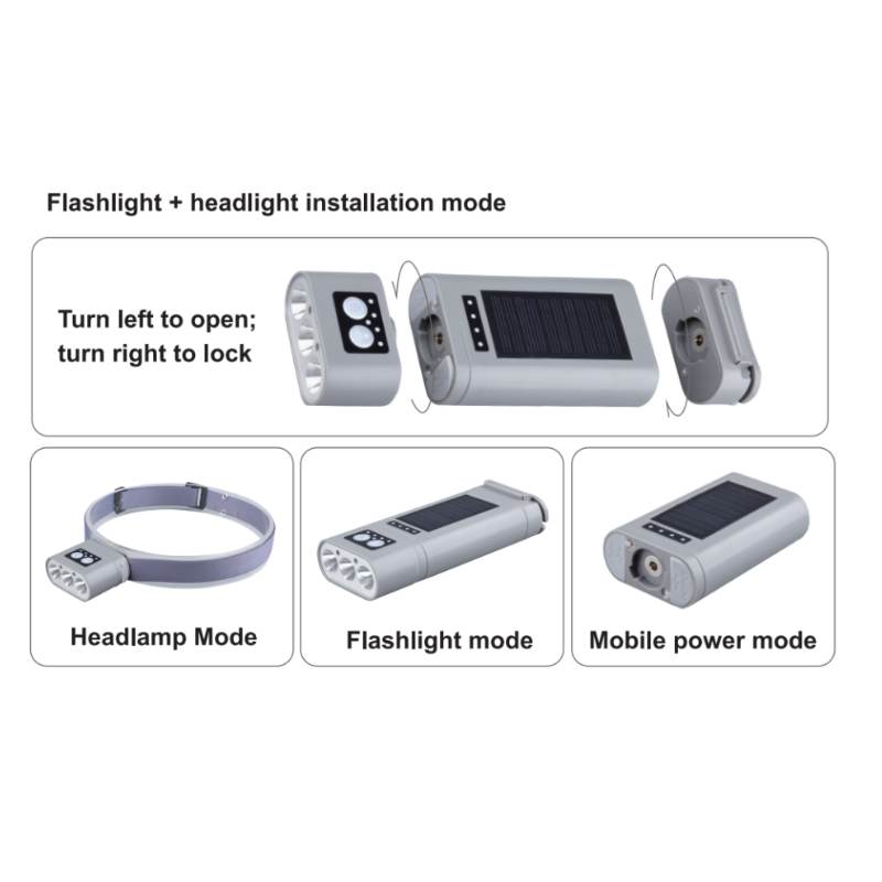 Faro grigio staccabile + power bank