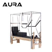 AURA Deluxe Durable Oak Adjustable Reformer Trapeze Combination 3IN1-A-O Cadillac Type pour Studio de Pilates, Entraînement de Yoga et Bien-être