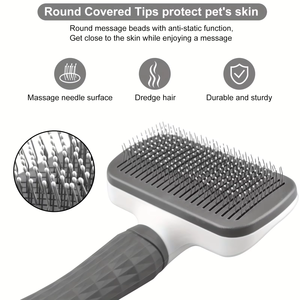Zenidoo L-561 Peigne en plastique pour enlever les poils de chien et de chat - Peigne à aiguilles multifonctionnel autonettoyant pour le toilettage et le massage des animaux de compagnie - Product Image 5