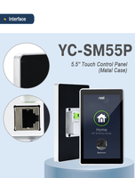Portworld YC-SM55P Écran tactile métallique 5,5 pouces RK3566 pour domotique, montage encastré