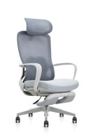 Chaise de bureau ergonomique de qualité avec repose-pieds et appui-tête, chaise d'ordinateur, chaise pivotante de bureau à dossier haut