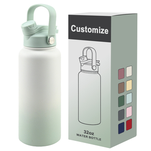 Custom Logo 1L Stainless Steel Double Wall <strong>Insulated</strong> Vacuum Ceramic Inner <strong>Flask</strong> 18oz 32oz Powder Coated Sports Water Bottles - Product Image 1