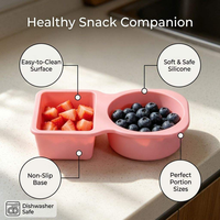 Boîte alimentaire compartimentée en silicone multicolore, récipient à sauce, boîte à collation portable scellée, facile à nettoyer