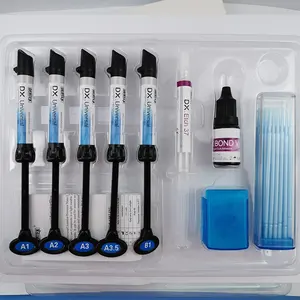 Kit composto universal de material dentário, composto com 5 compostos para cura nano híbrido gel adesivo agente de adesivagem