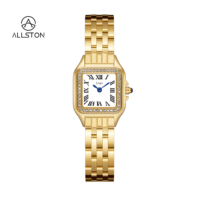 Montre-bracelet carrée rétro de luxe pour femme avec chiffres romains, mouvement à quartz, bracelet en acier inoxydable doré, style vintage, sport, affaires, mode