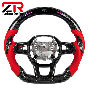 Accesorios para Automóviles <span class=keywords><strong>Honda</strong></span> Civic Accord <span class=keywords><strong>CRV</strong></span> de 11.ª Generación, Volante Personalizado de Fibra de Carbono con LED y RPM para Acura Integra <span class=keywords><strong>Type</strong></span> S A-Spec - Product Image 1