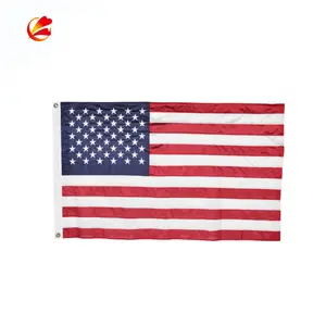 USA Patchwork Flag 3*5FT Custom Lasting Nylon Polyester Material Sewn Stripes Embroidered Stars National Banner