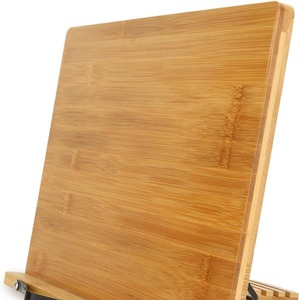 Soporte de lectura de bambú, soporte de escritorio para libros con ángulo ajustable para estudiantes, estantería multifuncional - Product Image 2