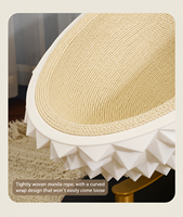 Lit pour chat et chien en corde de chanvre durable avec mousse à mémoire de forme, multifonctionnel, griffoir, canapé de repos et toilettage, support métallique stable, amovible pour le sommeil