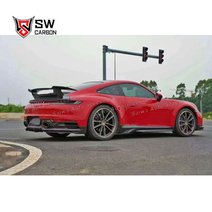 Aileron arrière en fibre de carbone style SD pour Porsche 911 992 <span class=keywords><strong>2020</strong></span>- Aileron de coffre arrière Kit carrosserie Pièces et accessoires extérieurs de voiture - Product Image 6
