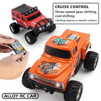 Coche RC Mini Portátil con Control por Voz Mejorado, Escala 1:64, Aleación, 2.4Ghz, Coche RC de Derrape Eléctrico, Camión de Metal Fundido a Presión con Control Remoto
