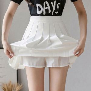 Brown <b>Ladies</b> 2025 <b>Summer</b> Solid Breathable Ruffles Casual Natural Waist Black Mini Pleated Polyester Fiber <b>Skirt</b> School Girl - Product Image 2