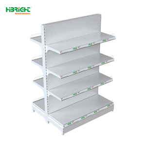 White 7-Layer Single Sided Perforated Back Metal Gondola Shelving Unit - Product Image 3