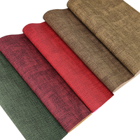 Tissu d'ameublement de designer pour canapés et meubles, imprimé lin, cuir Rexine gaufré