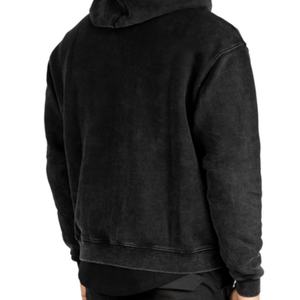 Sudadera con Capucha Negra Extra Grande de Primera Calidad, Lavada a la Piedra, Estilo Vintage, para Hombre, Sudadera con Capucha Lavada al Ácido - Product Image 2