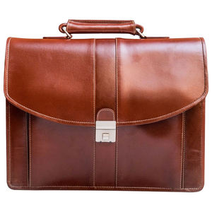 Meilleur sac pour ordinateur portable en cuir de couleur unie, dernier design, sacs en cuir pour usage extérieur - Product Image 3