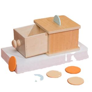 Scatola Montessori con Monete per la Permanenza dell'Oggetto Giocattoli Matematici in Legno per Bambini di 4 Anni Set Educativo Prescolare in Metallo - Product Image 1