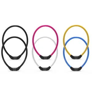 Serrure de vélo pliante en acier PVC à 4 chiffres, serrure de scooter à combinaison réinitialisable pour vélo de couleur, serrure de vélo, câble, chaîne, <span class=keywords><strong>cadenas</strong></span> - Product Image 6