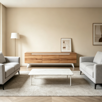 Meuble TV moderne en bois avec rangement pour salon, appartement - Meuble de maison, table TV