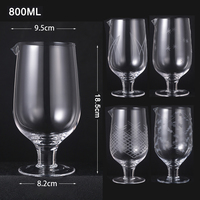Verre à cocktail sur pied de 800 ml, transparent, à parois épaisses, avec bec verseur, pour bar, hôtel, restaurant, vente en gros