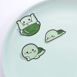 Ensemble d'épingles en émail tortue kawaii mignonnes, adorables broches tortue de dessin animé pour la décoration de sac à dos - Product Image 3
