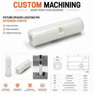 Columna espaciadora de base con brida, mecanizada por CNC, de longitud extendida, para ensamblaje de banco de trabajo a partir de plano - Product Image 1