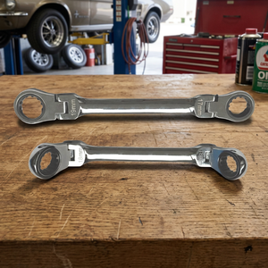 Stubby Double box <b>Spline</b> with Flex-head Ratcheting Wrench - Product Image 1