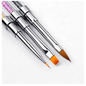 Pinceau professionnel double face en acrylique pour nail art, dessin 3D, liner, manche en métal en forme de cœur, outil de manucure, vente en gros - Product Image 4
