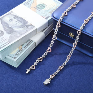 Gioiello d'Amore alla Moda per San Valentino, Catena a Cuore <span class=keywords><strong>Infinito</strong></span> in Argento Sterling 925 con Diamante Moissanite VVS da 8mm - Product Image 5